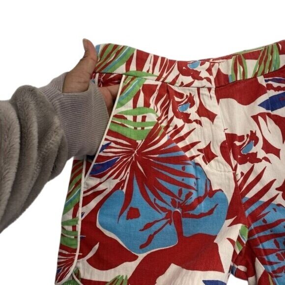 J Crew Shorts Women's Size 00 Multicolor Floral Pattern High-Rise Casual Chino - Picture 10 of 16